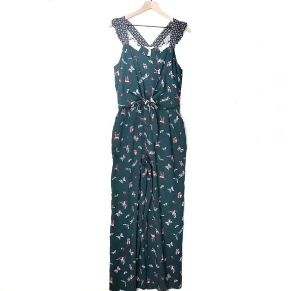 NEW Matilda Jane Evergreen Dream Jumpsuit‎ Women's S Green Floral NWT - Picture 5 of 15